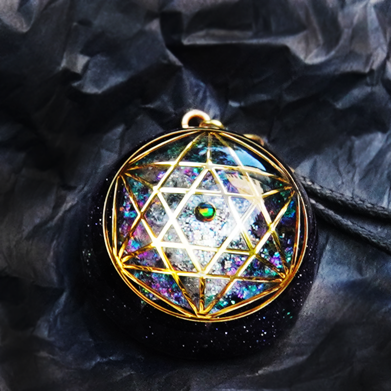 Geometric Totem Om Yoga Crystal Necklace