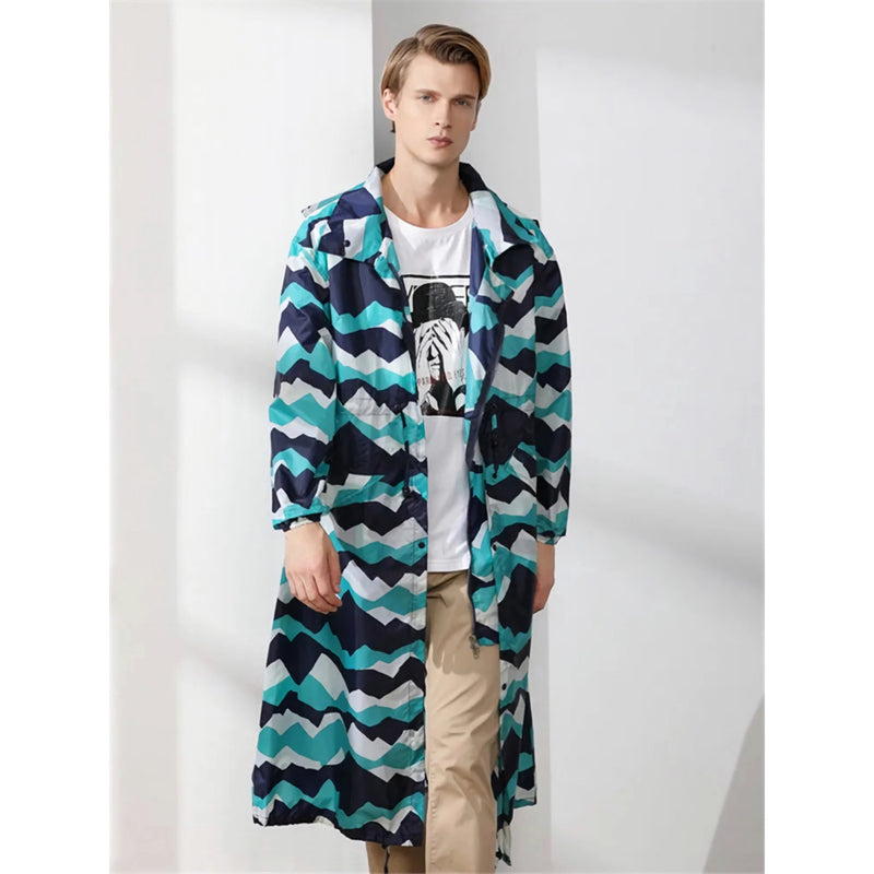 men's long outdoor raincoat, view 3 - MRSLM