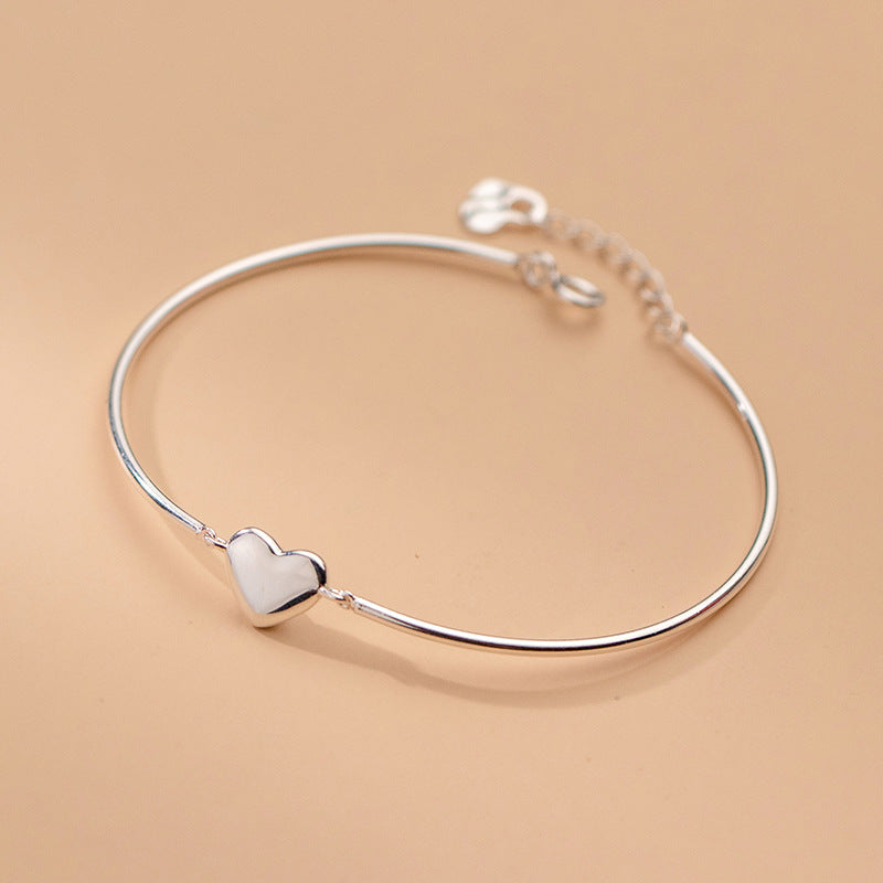 Simple Sweet Temperament Glossy Silver Bracelet