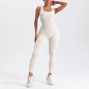 square neck bodycon yoga jumpsuit, view 7 - MRSLM
