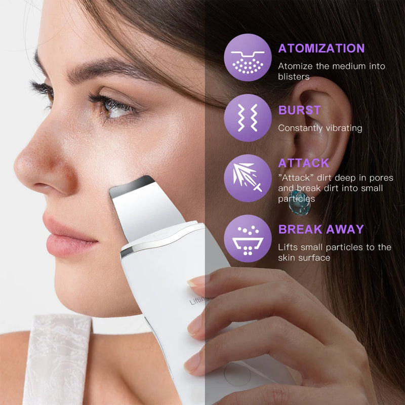 Ultrasonic skin scrubber with 3 modes, view 4 - MRSLM