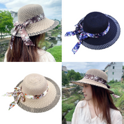Elegant floral ribbon sun hat, view 6 - MRSLM