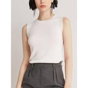 beaded O-neck tank tee, view 4 - MRSLM