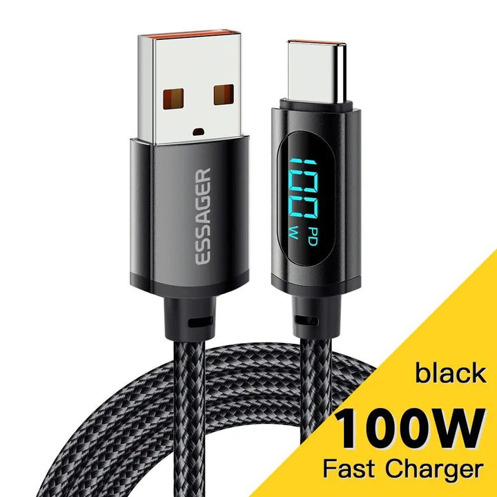 High-Speed USB-C Fast Charging Cable with LED Indicator