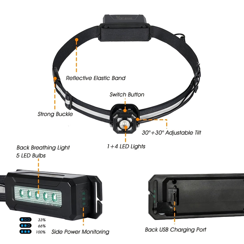 usb rechargeable night running light, view 6 - MRSLM