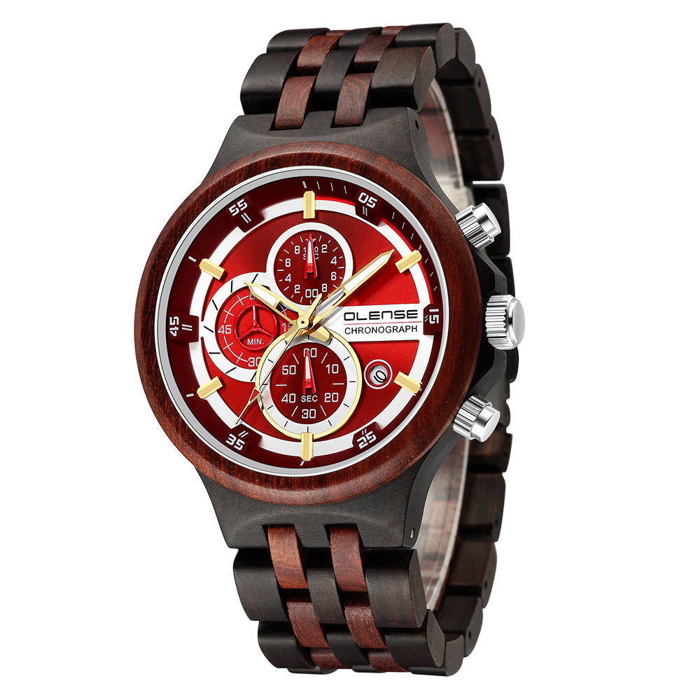 Men's Wooden Watch Sports Fashion Quartz