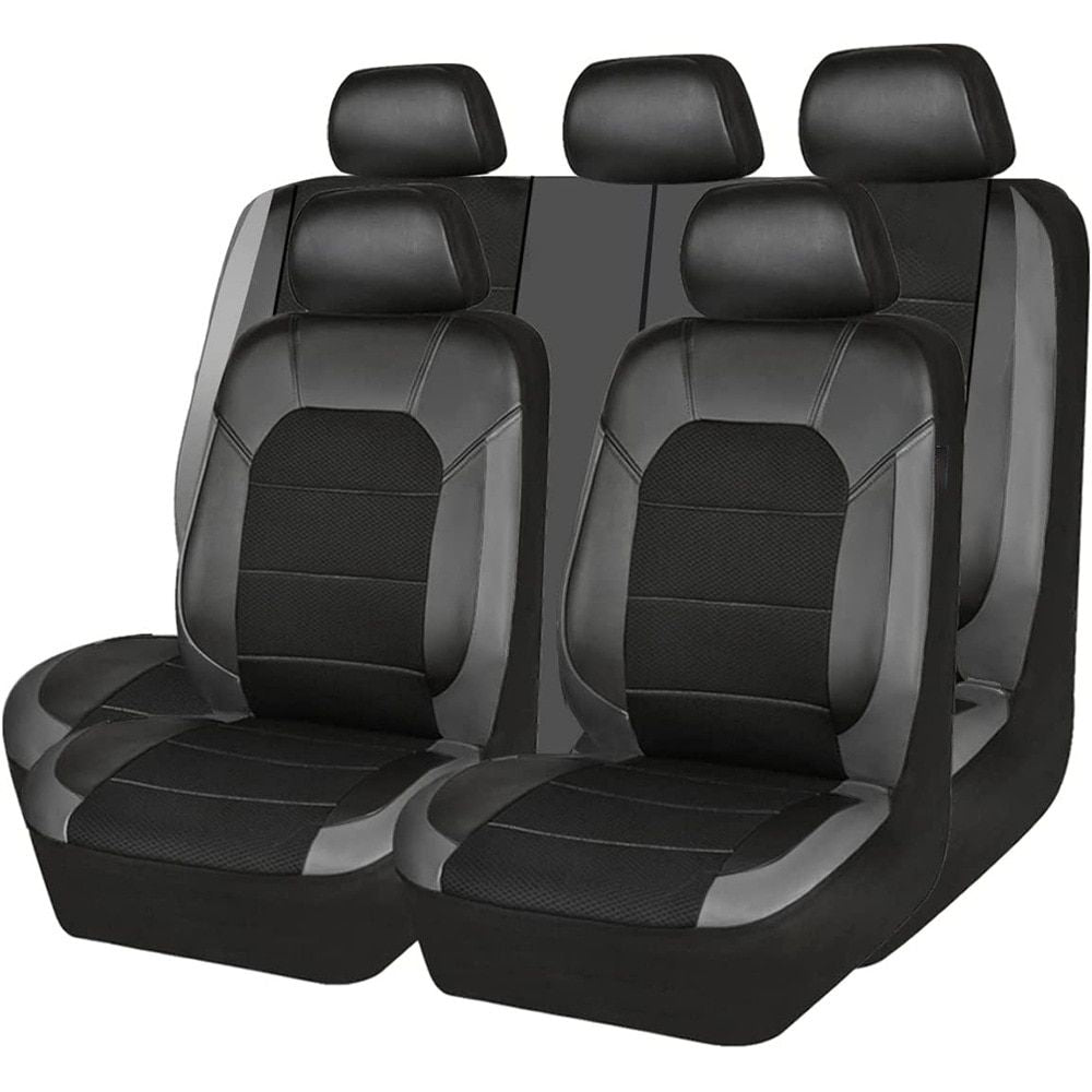 Universal PU Leather 9-Piece Car Seat Cover Set for 5-Seater Vehicles