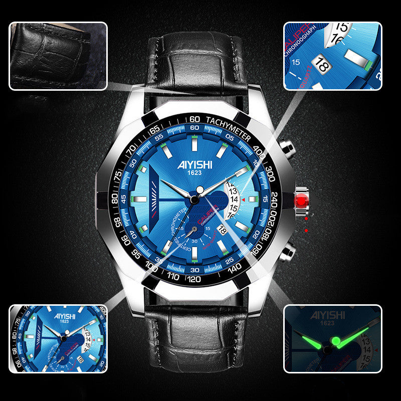 luminous calendar skeleton watch, view 8 - MRSLM