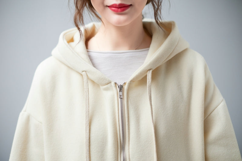 women's plus size fleece hooded zip coat, view 5 - MRSLM