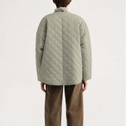 Diamond plaid quilted cotton coat, view 5 - MRSLM
