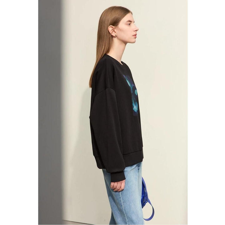 Women's Abstract Print Loose Hoodie