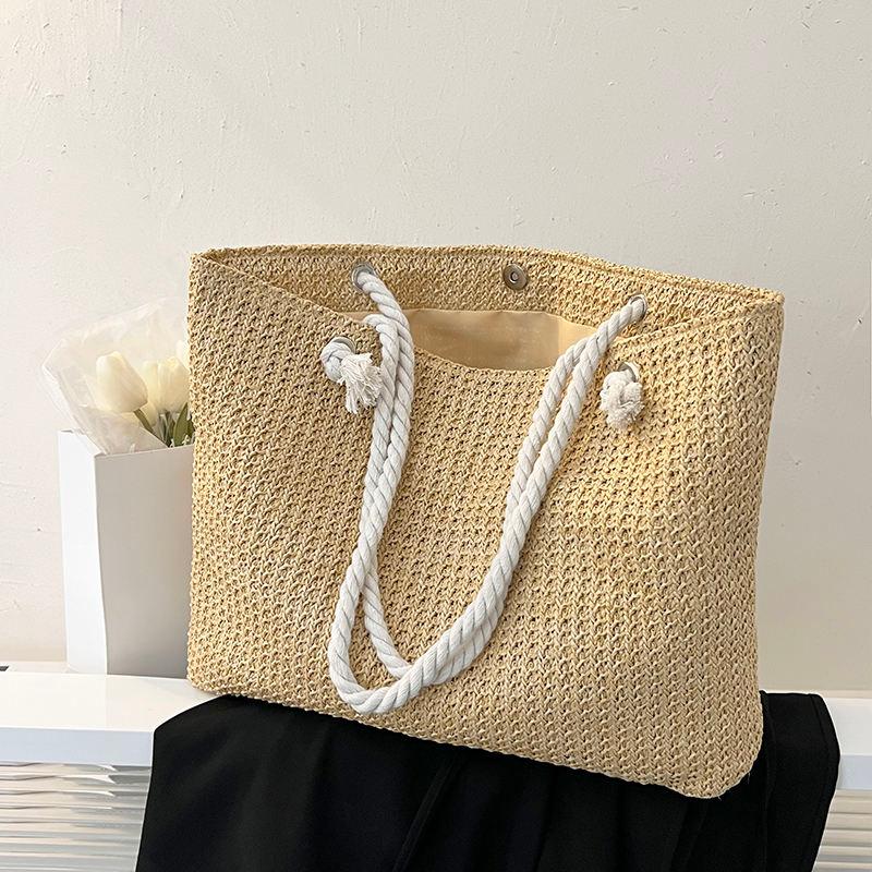 straw weave summer beach tote - MRSLM