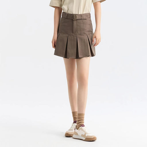 Cotton pleated A-line skirt, view 2 - MRSLM