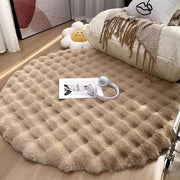 nordic round plush floor mat, view 5 - MRSLM