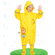 kids' dinosaur waterproof rain jumpsuit, view 5 - MRSLM
