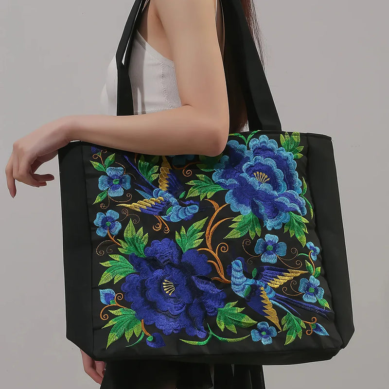 phoenix embroidered shoulder bag, view 12 - MRSLM