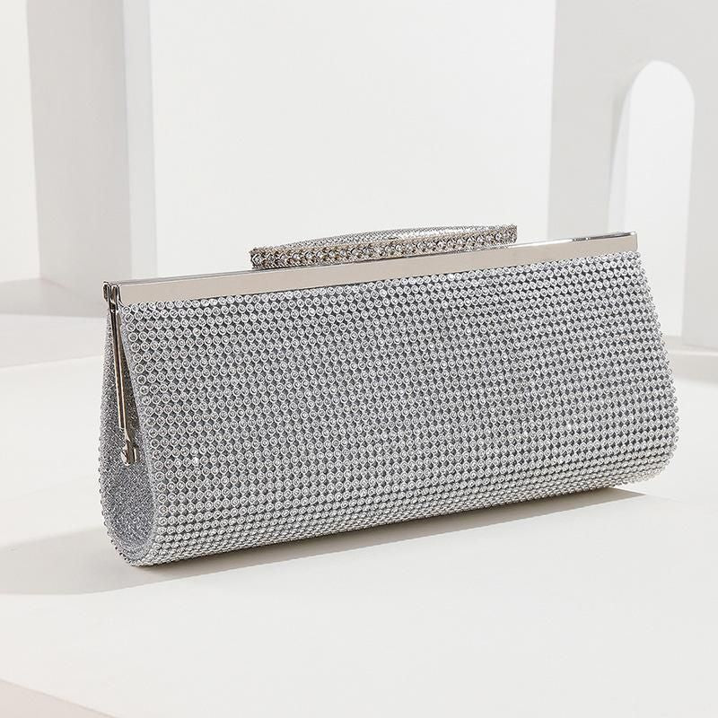 Clutch de noite glamorosa com strass para mulheres