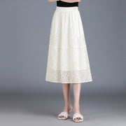 striped a-line chiffon skirt, view 3 - MRSLM