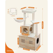 modern cat tree with litter box, view 5 - MRSLM