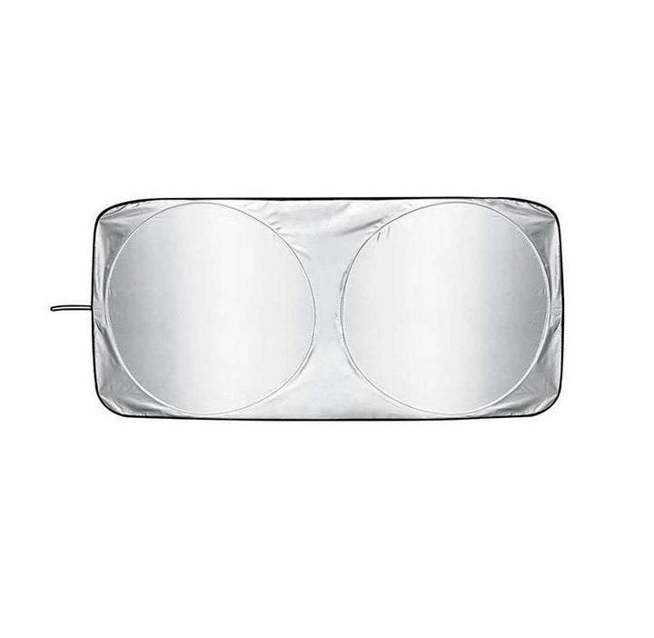 Compact Silver-Coated Car Sunshade – UV Heat Shield & Windscreen Protector