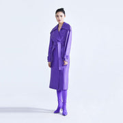 purple faux leather trench coat - MRSLM