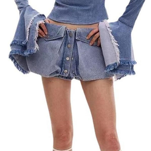 Low waist denim shorts, view 2 - MRSLM