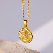 star disc pendant necklace, view 4 - MRSLM