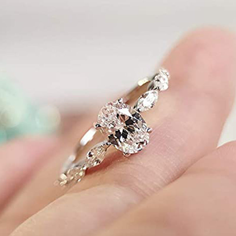 Four Claw Zircon Design S925 Sterling Silver Ring