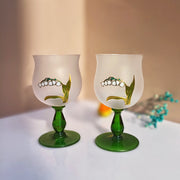 crystal glass lily goblet, view 4 - MRSLM