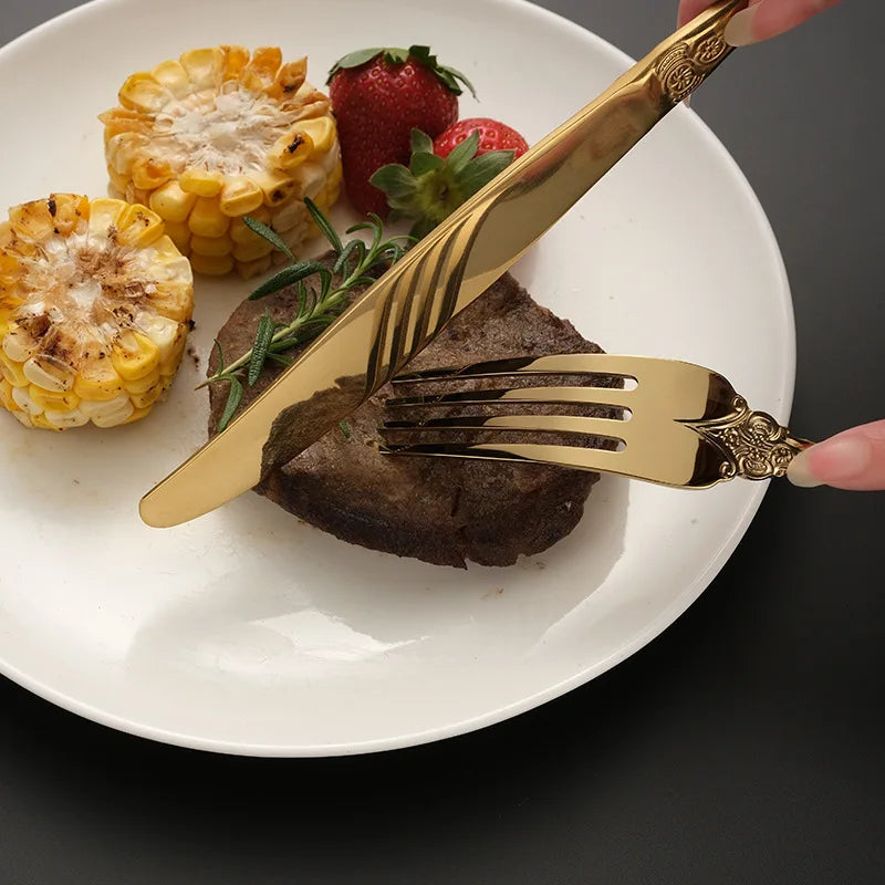 luxury gold cutlery set, view 10 - MRSLM