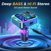 bluetooth 5.3 car fm transmitter with fast charging, view 3 - MRSLM