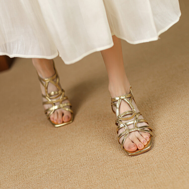 gladiator square toe heel sandals, view 25 - MRSLM