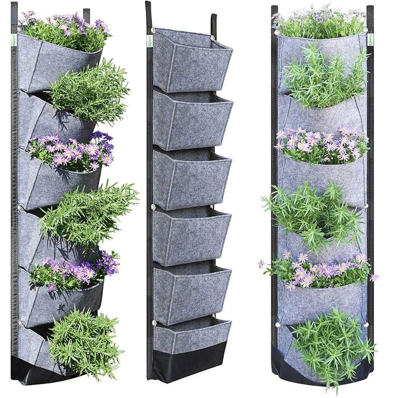 wall-mounted 6-pocket vertical garden planter, view 5 - MRSLM