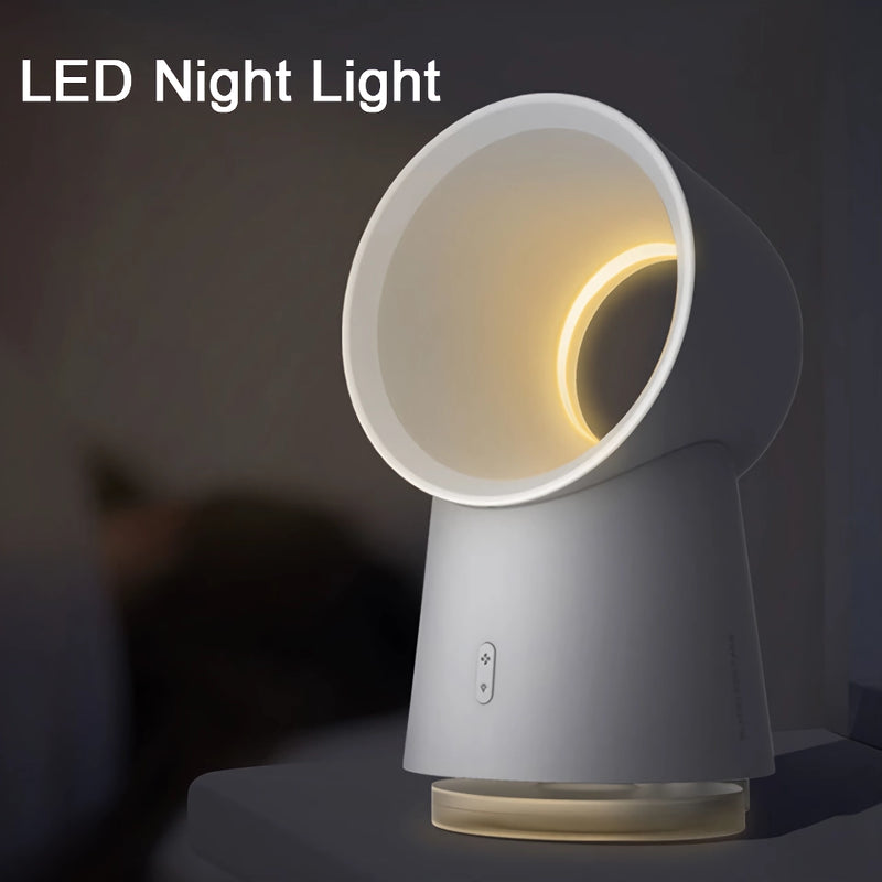 Bladeless USB humidifier fan with LED night light, view 4 - MRSLM