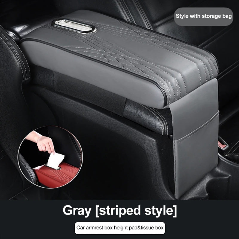 universal car armrest pad with tissue storage, view 4 - MRSLM
