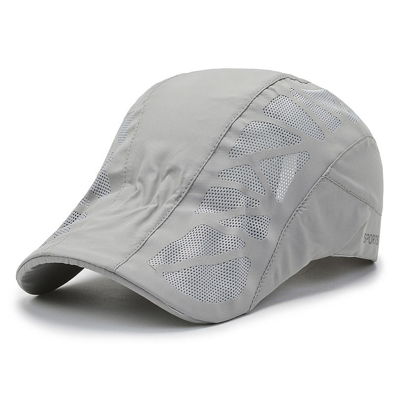 breathable mesh summer beret cap, view 2 - MRSLM