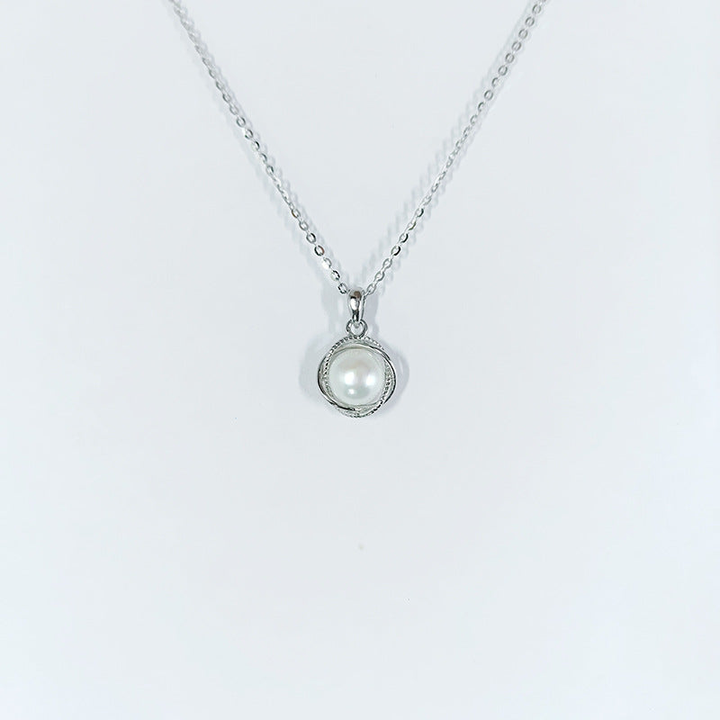 Freshwater pearl 925 silver pendant necklace, view 7 - MRSLM