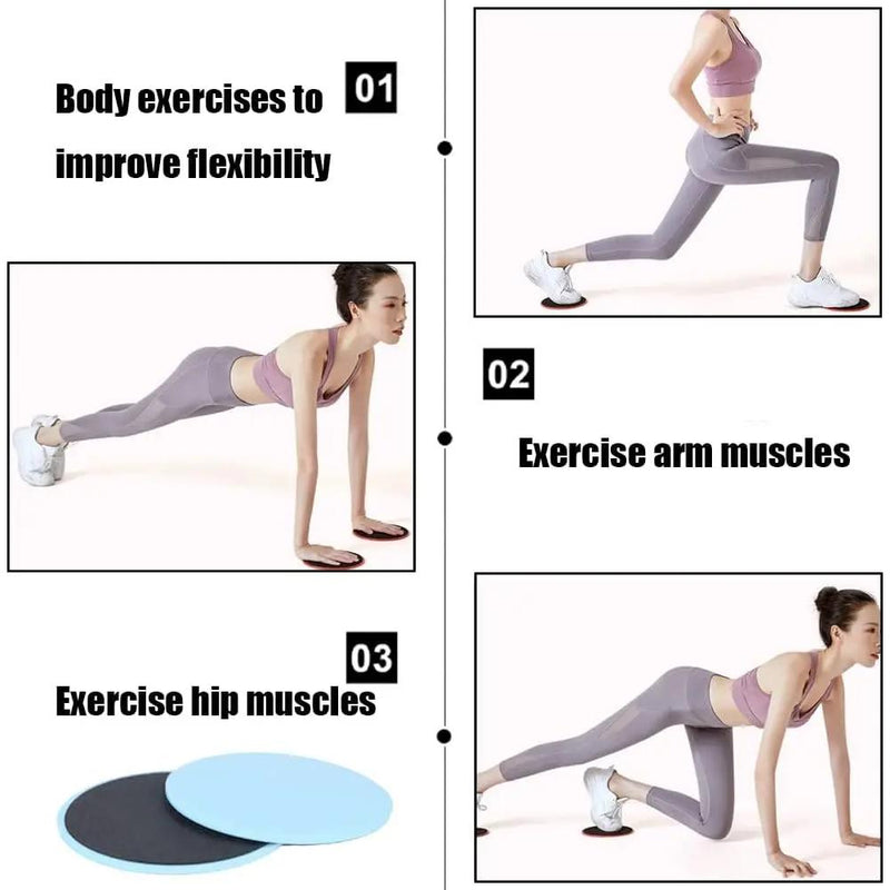 Conjunto de 2 discos deslizantes para ioga e exercícios de fortalecimento do core.