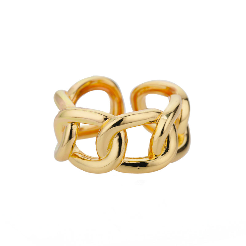 gold adjustable chain ring, view 8 - MRSLM