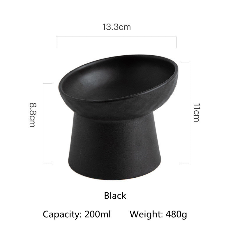 elevated ceramic pet bowl, view 7 - MRSLM