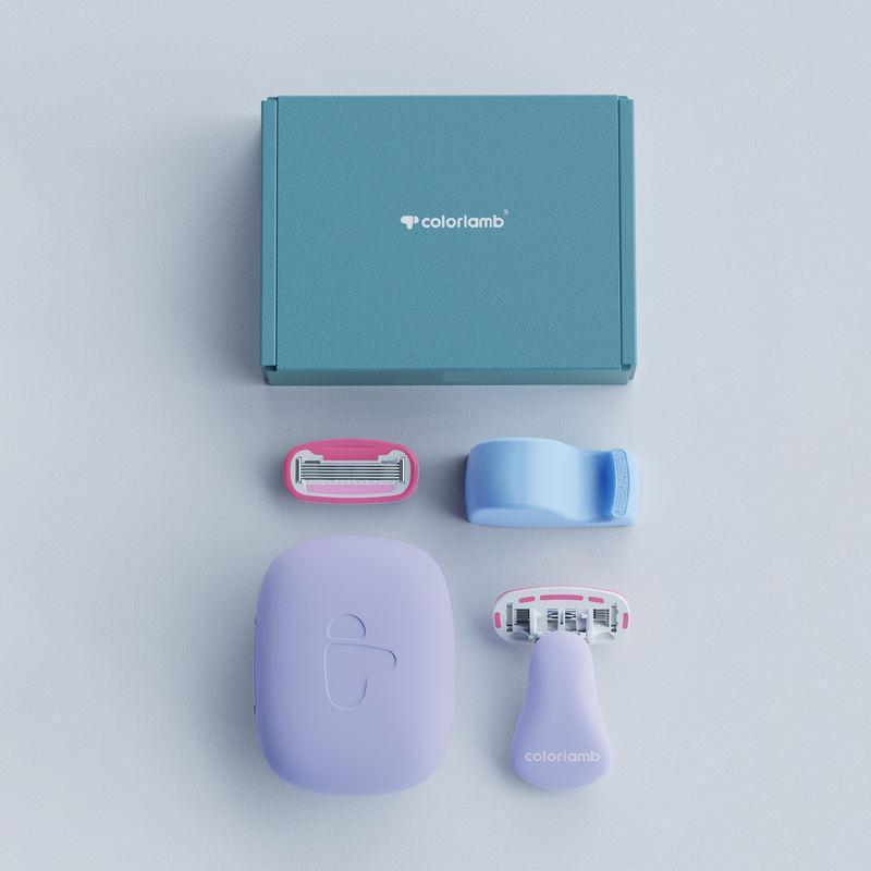 portable women's razor set, view 2 - MRSLM