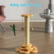 durable wooden cat turntable, view 6 - MRSLM