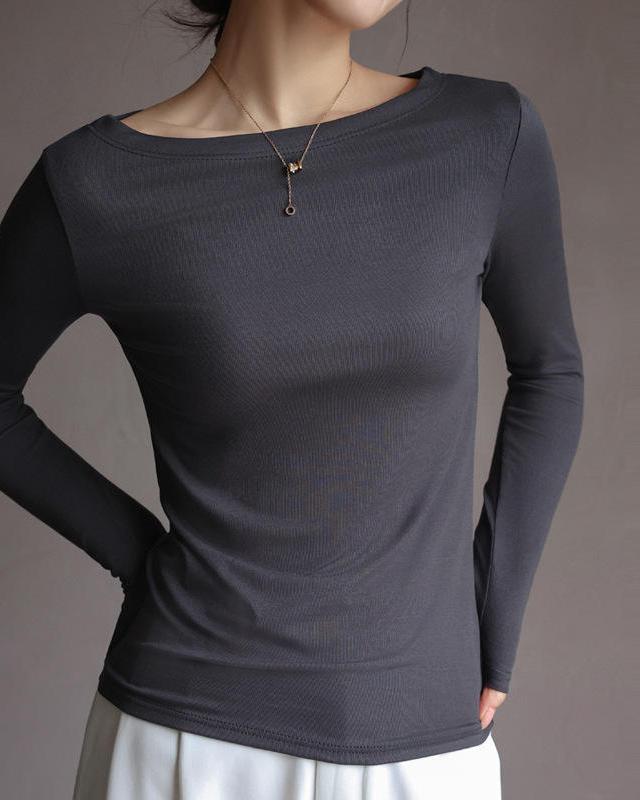 women's long sleeve modal stretch tee, view 7 - MRSLM