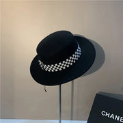 checkerboard wool fedora hat - MRSLM