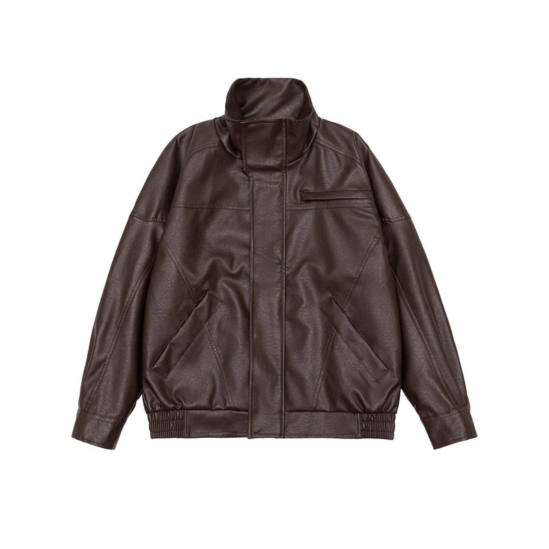 Men's loose stand collar coat, view 5 - MRSLM