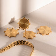 textured disc stud earrings, view 8 - MRSLM