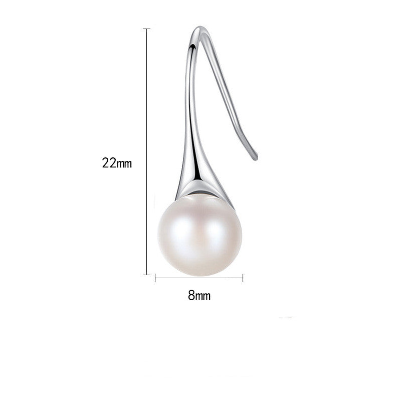 freshwater pearl s925 silver ear hook earrings, view 7 - MRSLM