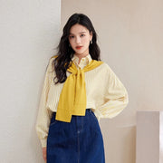 yellow striped button-down shirt, view 6 - MRSLM