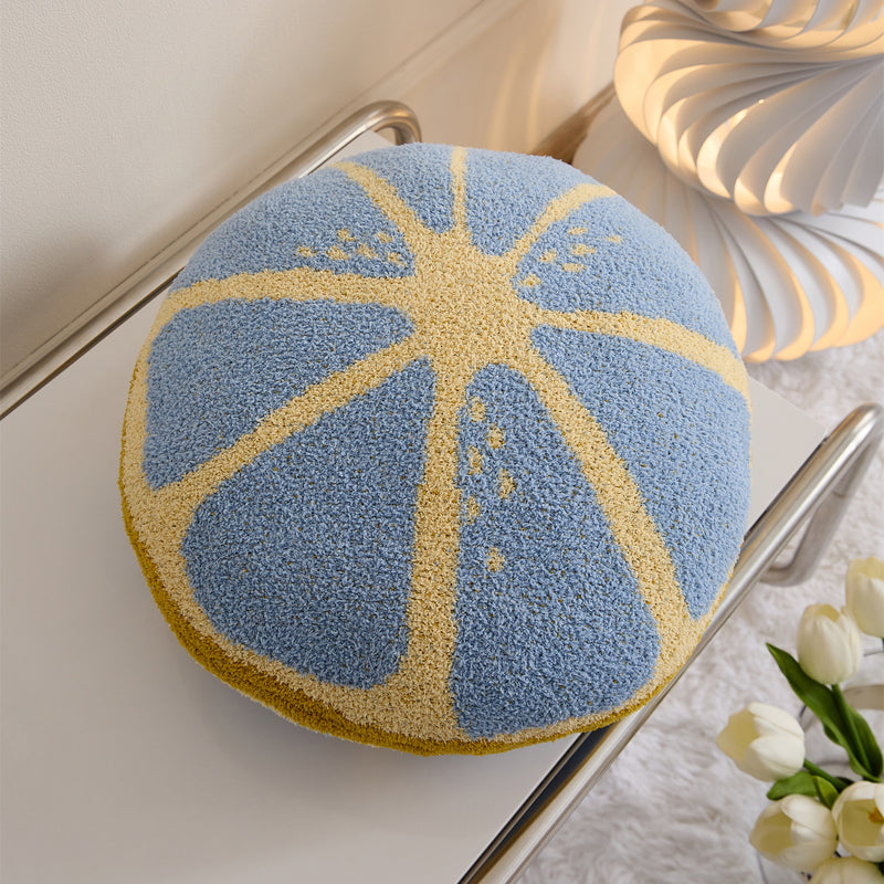 Lemon design round throw pillow, view 6 - MRSLM