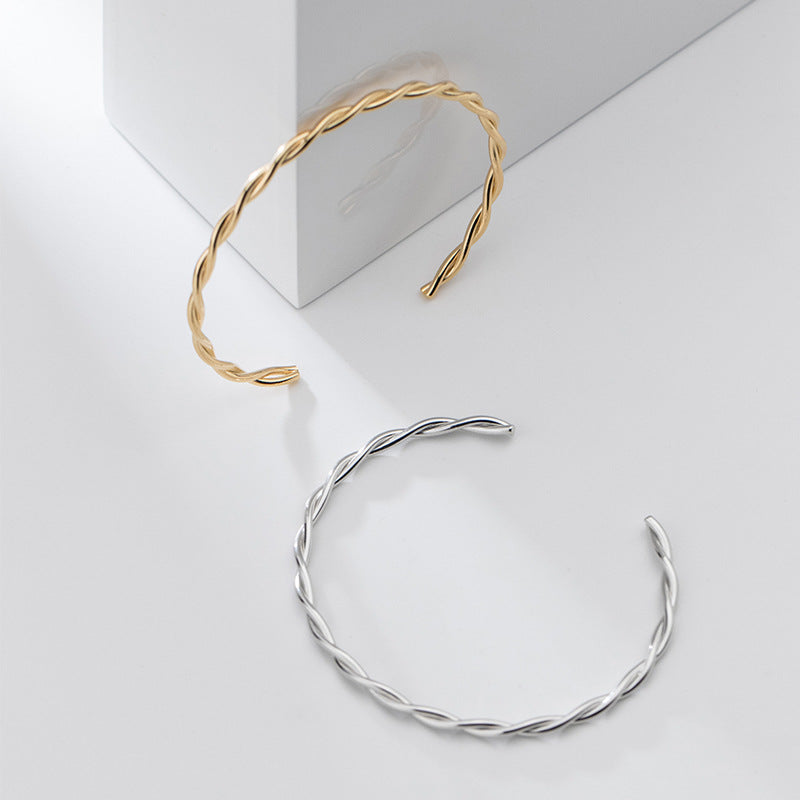 simple glossy twist bracelet, view 2 - MRSLM